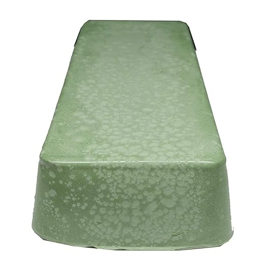 Benchmark Abrasives Buffing Compound for Metal Polishing Removing Scratches from Hard Metals, Stainless Steel, Chrome, Iron, 1 Pound Bar (Emerald Green)