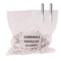 18AWG /1.0mm² Pin Cord End Wire Ferrules Terminals White, 500pcs AWG18 Wire Ferrules Terminals for Industrial, Electric System, Chemical Industry etc.