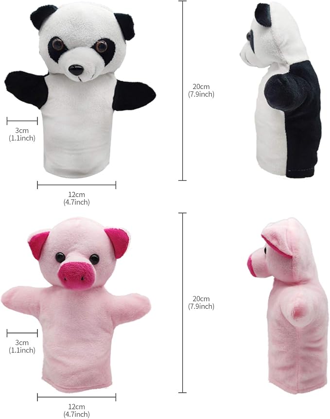 Yolococa Plush Animal Hand Puppet Set, and Panda Puppets - Image 6