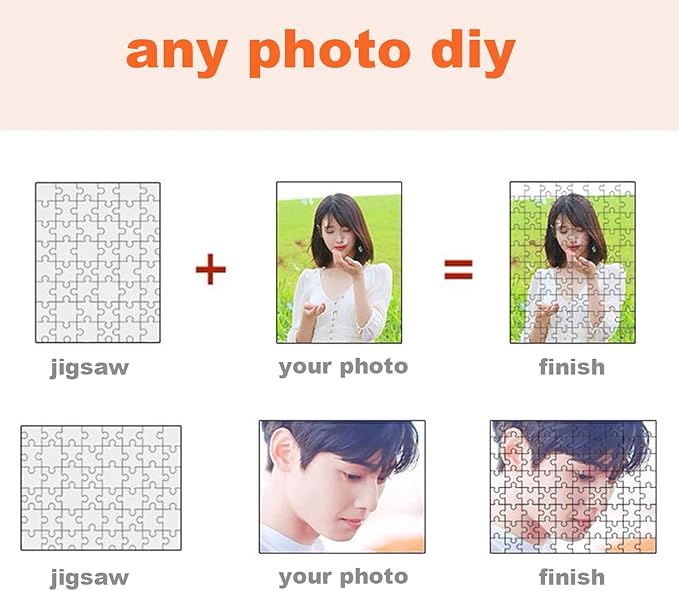 Photo Puzzles for Gift, Pets, Festivals, Weddings, Family Gatherings, Adult Customized Puzzles Jigsaw (Vertical or Horizontal) (None) (300.PC with Frame (Vertical/Horizontal))
