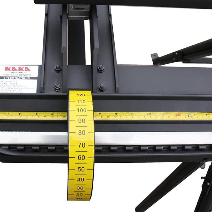 KAKA INDUSTRIAL Siding Brake, 102-inch Portable Thin Plate Aluminum Brake, Sheet Metal Brake with a Roller Knife, 24-Gauge Mild Steel Capacity, 1-180° Bending Angle Metal Brake Bender ALB-102