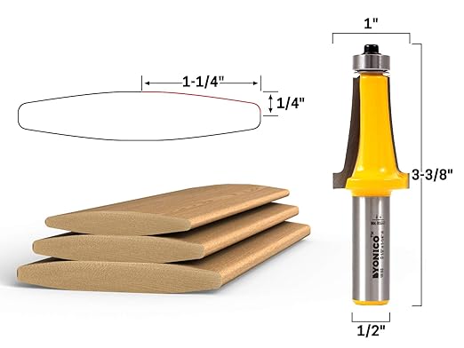 YONICO Router Bits Louver Slat 1-1/4-Inch 1/2-Inch Shank 18153