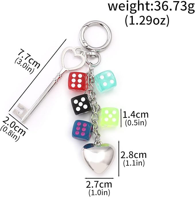 Dice Bag Charms Keychain for Women Men - Image 3