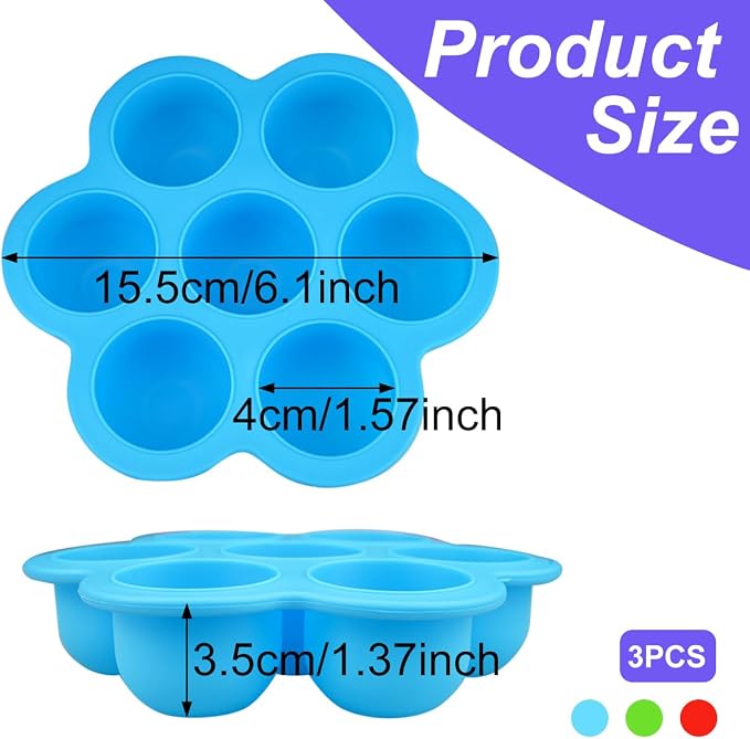 3 Pack Silicone Egg Bite Mold for Air Fryer Silicone Molds - Image 2