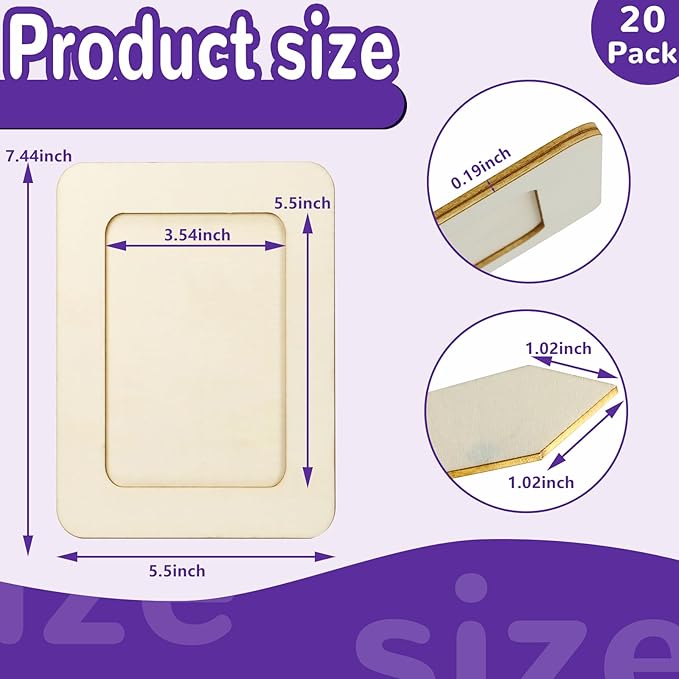 VOKOY 20 Pack Wooden Picture Frames - Image 2