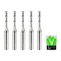 Spiral Upcut Router Bit 1/4 Inch Shank 1/8 Inch Cutting Dia. 1'' CL. Extra Long 2-1/2'' OVL. Carbide Upcut CNC Bits, Ideal for Wood Engraving and Plunging Applications (5PCS)