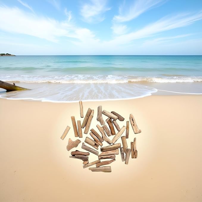 20 Pcs Natural Driftwood Pieces Branch Slices Craft Sticks Beach Decor - Image 4
