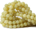 35PCS 10mm Natural Yellow Lemon Jade Gemstone Round Loose Beads by CHEAVIAN