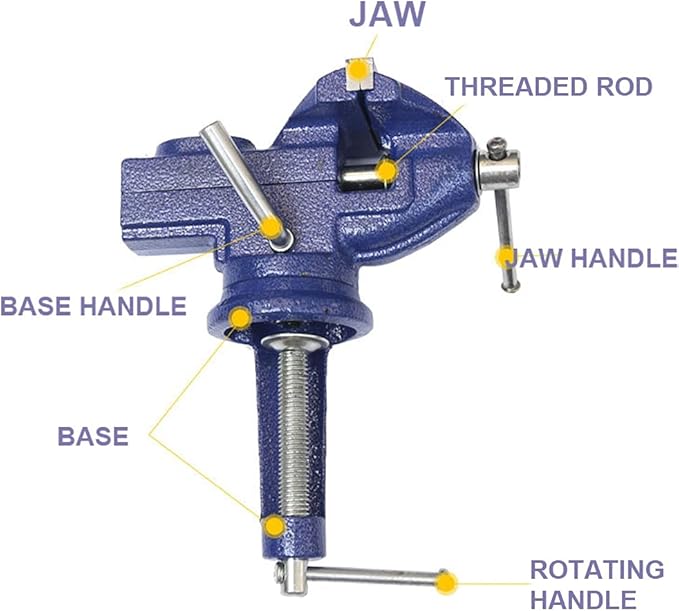 Mini Table Clamp Small Bench Vice New upgraded cast iron manufacturing Jewelers Hobby Clamps Craft Repair Tool Portable Work Bench Vise (mini) (3 INCH)