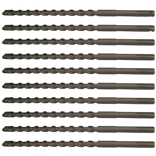 10PC,1/2" X10,Drill Bit Set, SDS Plus,Rotary Hammer Concrete Masonry Carbide Tip