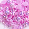 1000PCS Mixed Sizes 3/4/5/6/8/10mm Flatback Half Round Pearls Gems by Unknown