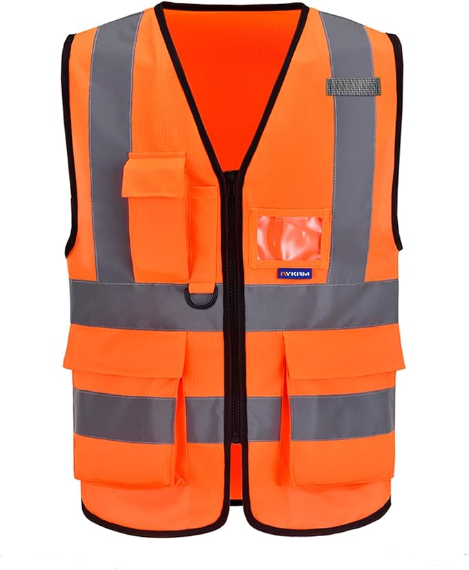 A-SAFETY Orange 4XL 5XL High Visibility Safety Vest Reflective BIG AND TALL