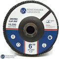 Benchmark Abrasives 6" x 7/8" Premium High Density Jumbo Zirconia Type 27 Flap Discs for Angle Grinder, 6 Inch Sanding Discs, Finishing, Deburring, Rust Removal - (10 Pack) 60 Grit