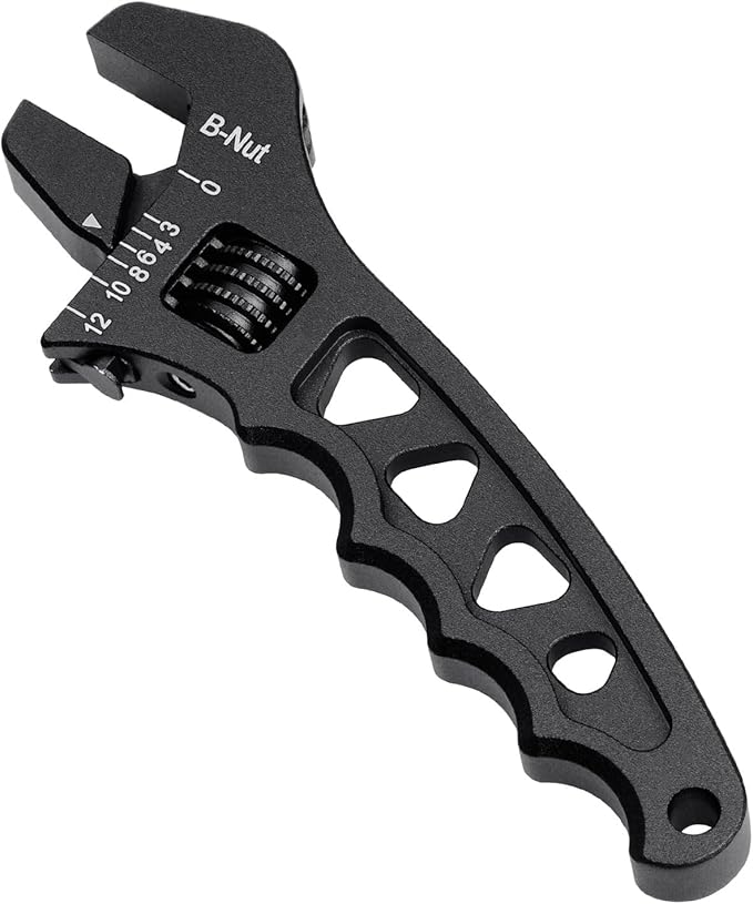 Adjustable 3AN-12AN Adjustable Wrench Spanner Lightweight for AN Hose Fitting Aluminum Black