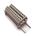 Dinkle Assembly DK6N 10 Gang Box Connector DIN Rail Terminal Blocks, 8-20 AWG, 50 Amp, 600 Volt Separate Circuits
