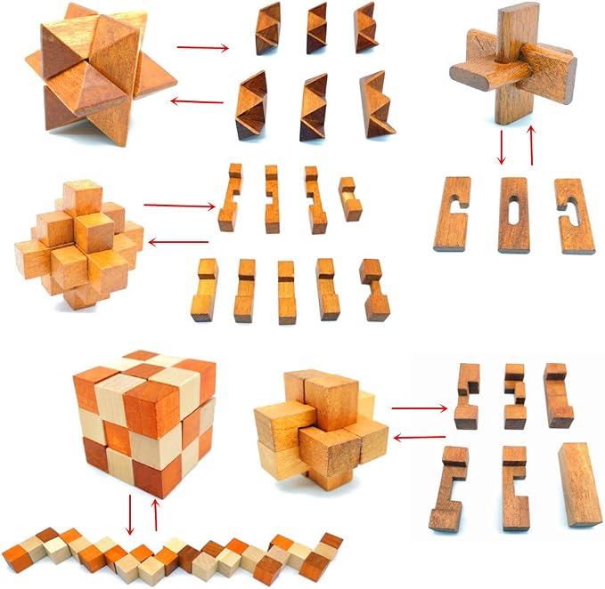 Guaishou Brain Teasers with The Puzzles 21Pcs Unlock Interlock Game IQ Test Toy - Image 2