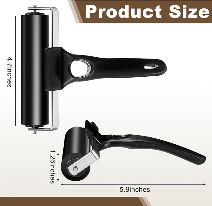 Frienda 12 Pack 4.7 Inch Rubber Brayer Rollers, Bulk Hard Rubber Rollers Tool - Image 2