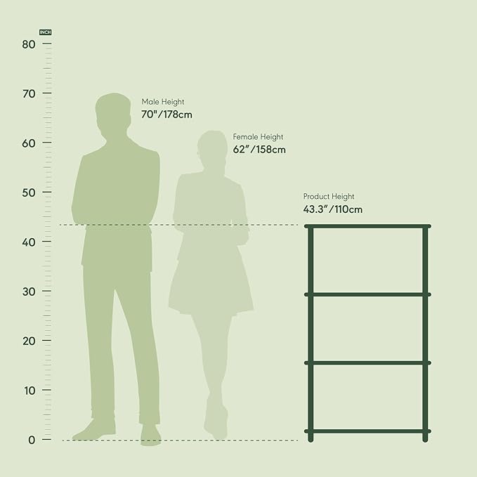 Furinno Turn-N-Tube Storage Shelves, 4-Tier Toolless Book Shelf, Corner Shelf - Image 5