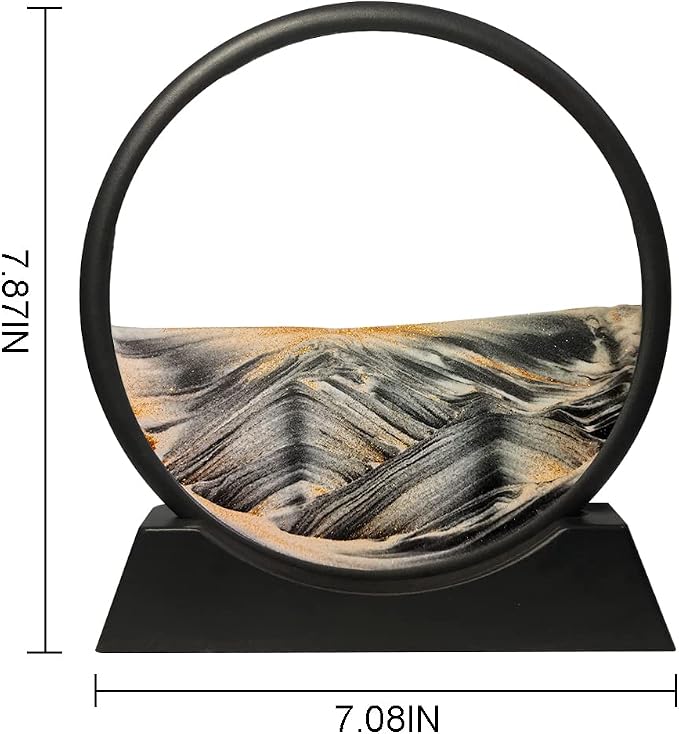 Muyan Moving Sand Art Picture Sandscapes in Motion Round Glass 3D Deep Sea Sand - Image 2