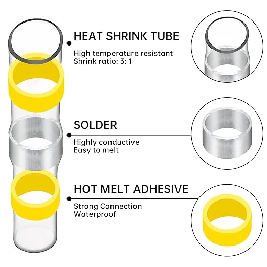 400PCS Solder Seal Wire Connectors with Heat Gun, Solder Stick Wire Connectors Solderstick Waterproof Wire Electrical Connector Kit for Marine (26-6 Gauge)