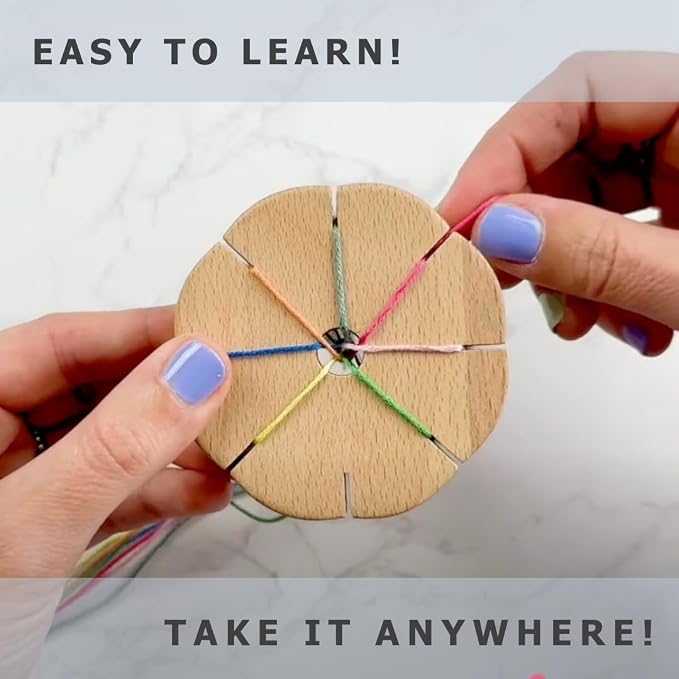 Grow Creative Kumi Wheel, Kumihimo Braided Bracelet Making Kit, Natural - Image 4
