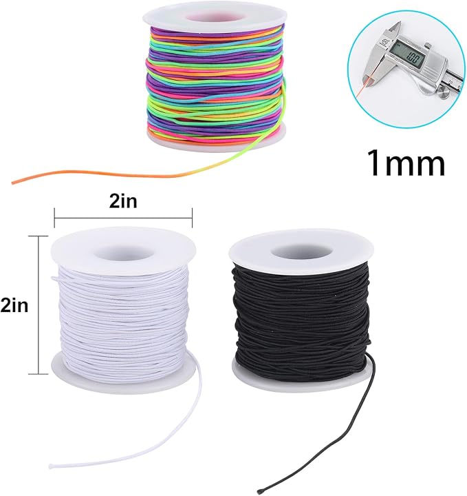 Stretchy String for Bracelets, 3 Rolls 1 mm 495 Feet Sturdy Elastic String Cord - Image 2