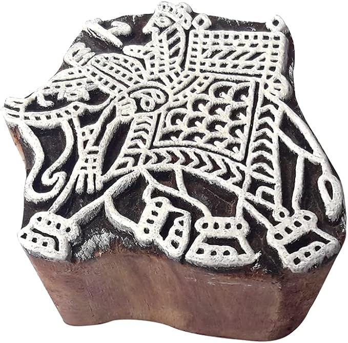 Royal Kraft Wooden Stamps DIY Fabric, Henna Printing Blocks THDtag093 by RoyalKraft