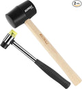 2-Pack Rubber Mallet Hammer Set, 8oz & 25mm Small Rubber Mallet Hammer Tool, Rubber Mallet for Flooring, Tent Stakes, Woodworking, Camping, Crafts, Jewelry Wood Rubber., LOZ-M0825