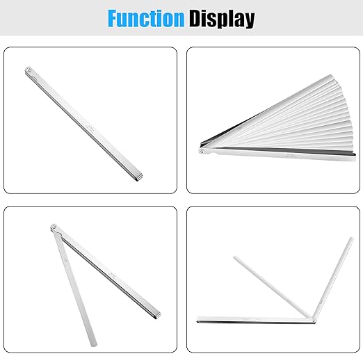 Hotop 20 Blades Steel Feeler Gauge Tapered Feeler Gauge Set Stainless Steel Dual Marked Metric and Imperial Measuring Tool for Measuring Gap Thickness or Width(0.05-1.00 mm)