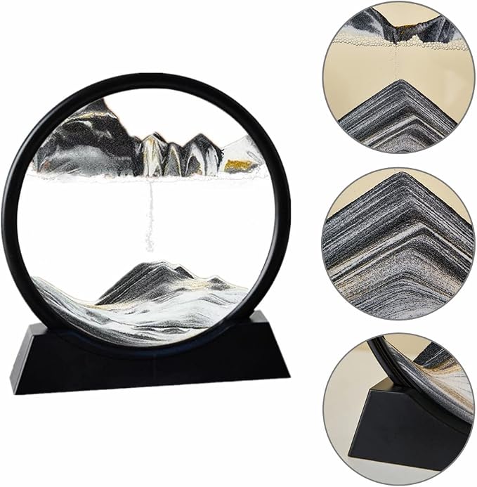 Arthink Moving Sand Art Picture in Motion Round Glass 3D Deep Sea Landscape - Image 4
