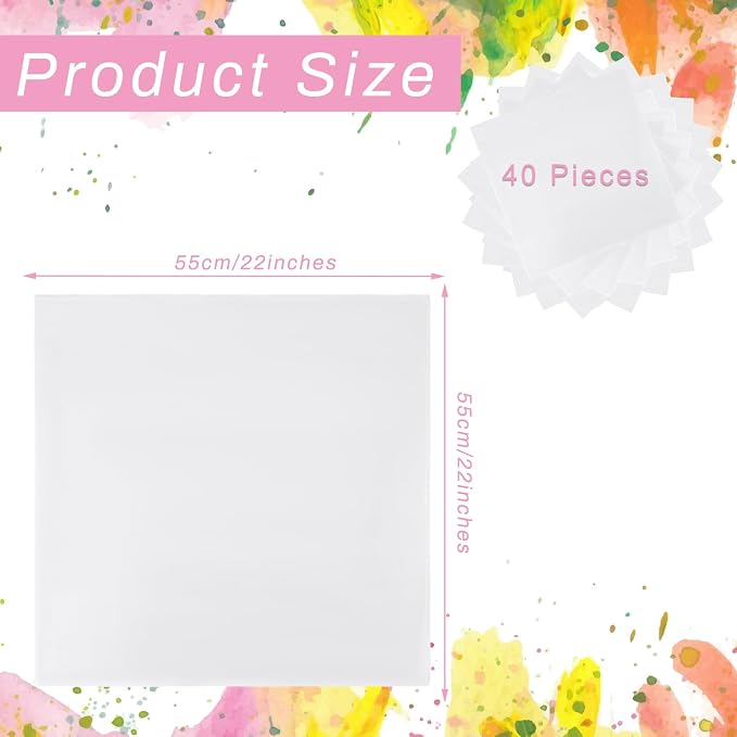 20/40 Pcs White Bandanas for Tie Dye DIY Blank Cotton Bandanas Plain - Image 2