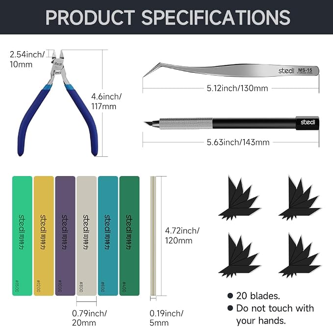 stedi Model Tools Kit for Professionals 14 PCS, Modeler Professional Tools Kit - Image 3