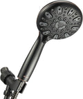 Handheld Shower Head, 6 Spray Setting High Pressure Shower Head with Brass Swivel Ball Bracket and Extra Long Stainless Steel Hose, Oil-Rubbed Bronze, 5"