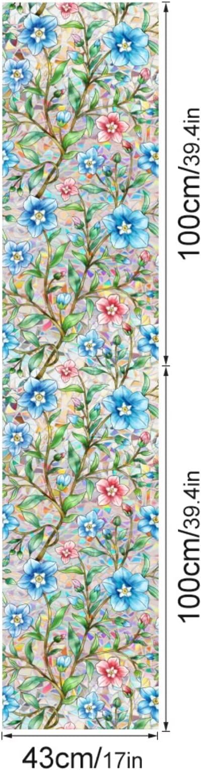 Vine Flower Window Privacy Film Stained Glass, Decorative Window Cling - Image 2