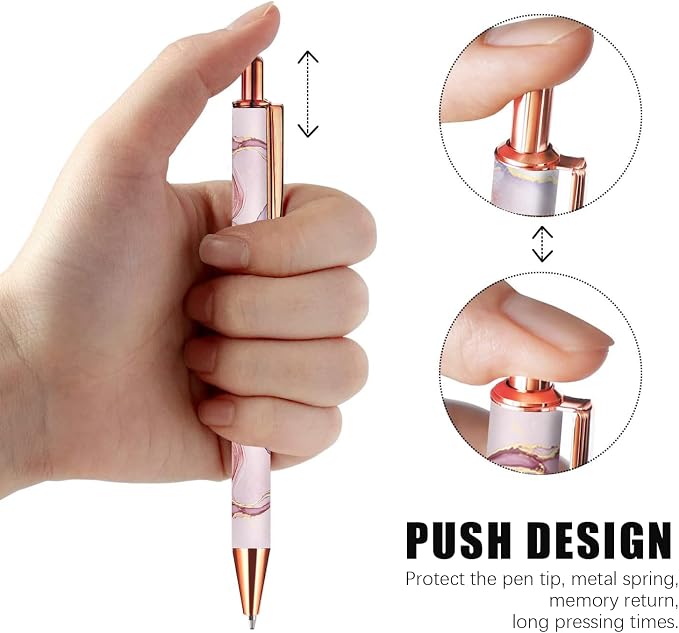 Ballpoint Pen 3Pcs Click Black Ink Metal Retractable 1.0 mm Medium Ballpoint - Image 2