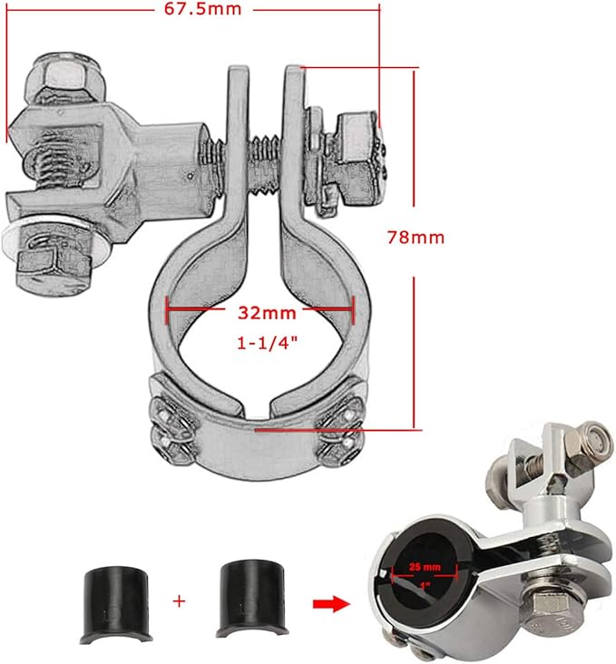 Motorcycle Footpegs 32mm Highway Crash Bar For Foot Peg Clamps Engine Guard Mounts Adapter For Fit Honda Suzuki Kawasaki Yamaha Harley Davidson