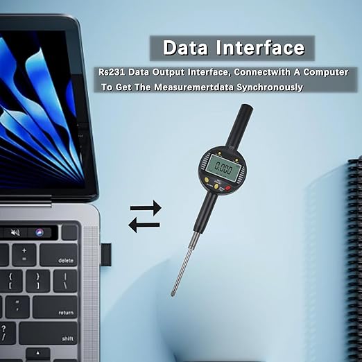 Precision Digital Dial Gauge,Dlectrical Digital Indicator Accuracy of 0.001mm/0.00005 "Metric and Imperial Measure Tool Electronic Dial Gauge with A Range of 25.4mm,for 3D Printing,CNC Machine
