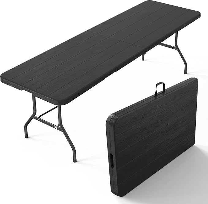 VINGLI 8 Foot Plastic Folding Table Portable Long Table by VINGLI