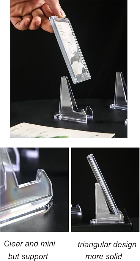 50 Packs Card Display Stand, 2.2 inch Acrylic Easel Mini Card Stand - Image 5