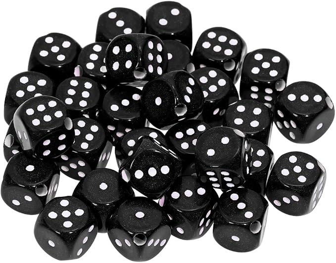 Tupalizy 10mm Acrylic Dice Beads Small 6 Sided Dice Charms by Tupalizy