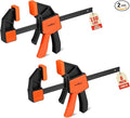 HORUSDY 6-Inch Bar Clamps for Woodworking, 2-Pack Quick Grip Clamps, Heavy-Duty F-Clamp & Spreader, Trigger Clamp with 150 LBS Load Limit for Woodworking, Carpentry, and DIY Projects