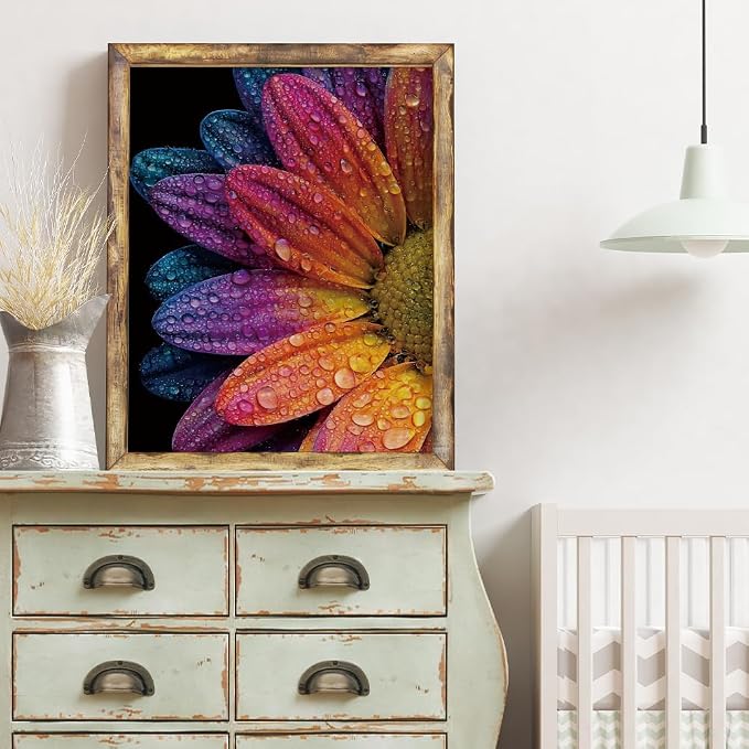 Rainbow Daisy with Water Drops Diamond Painting Kits - Image 9