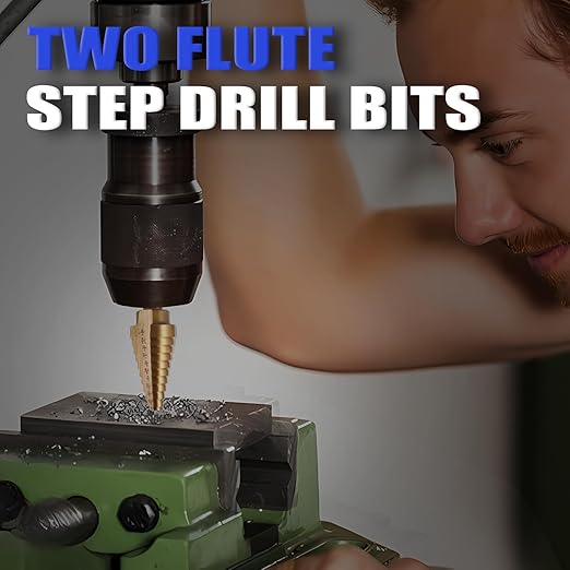 Step Drill Bits, 3PCS (28 Sizes) HSS Step Unibit Drill Bit Set with Automatic Center Punch, Double Cutting Blades, High-Speed Steel, Multiple Hole Stepped Up Bits for DIY Lovers with Case