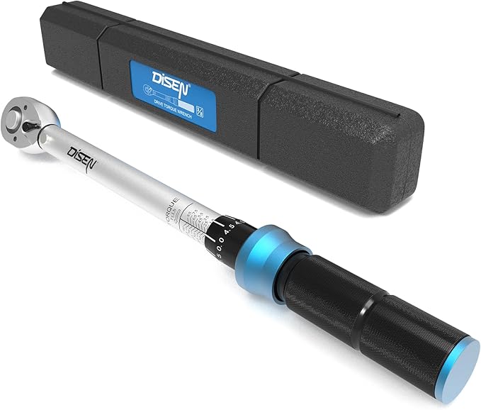 DISEN 3/8-Inch Drive Click Torque Wrench, 15-90 ft.lb/20-120Nm, 72 Tooth Dual-Direction Adjustable Ratchet for Bike, Motorcycle and Car Repair