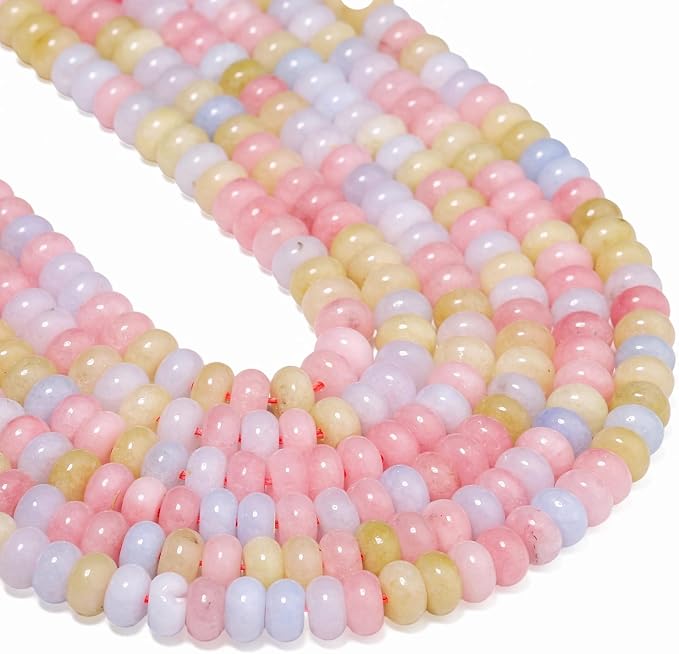 Songxi 5x8mm Natural Morganite Stone Rondelle Beads, Gemstone - Image 7