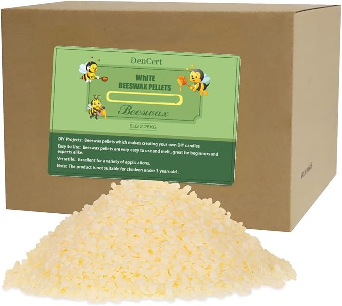 Beeswax Pellets 5LB Beeswax Triple Filtered Beeswax Pastilles by DenCert