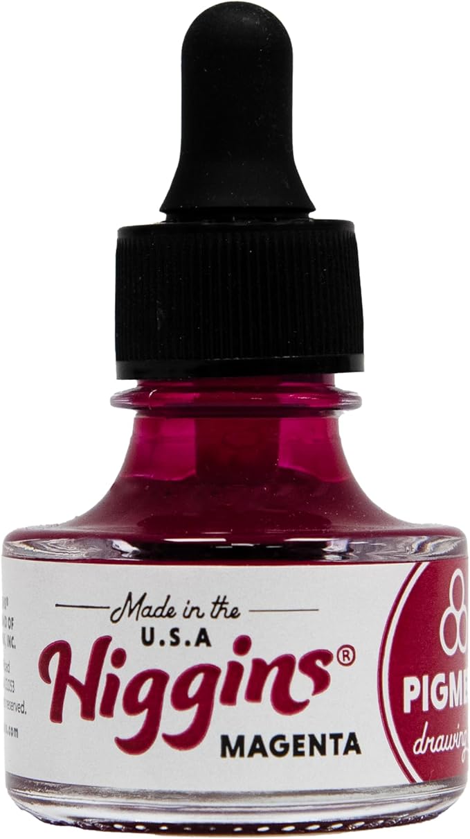 Higgins Magenta Pigmented Drawing Ink by Higgins