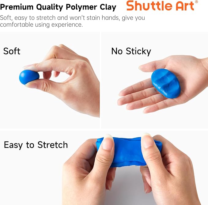 Shuttle Art Polymer Clay Kit, 60 Colors Oven Bake Clay - Image 7