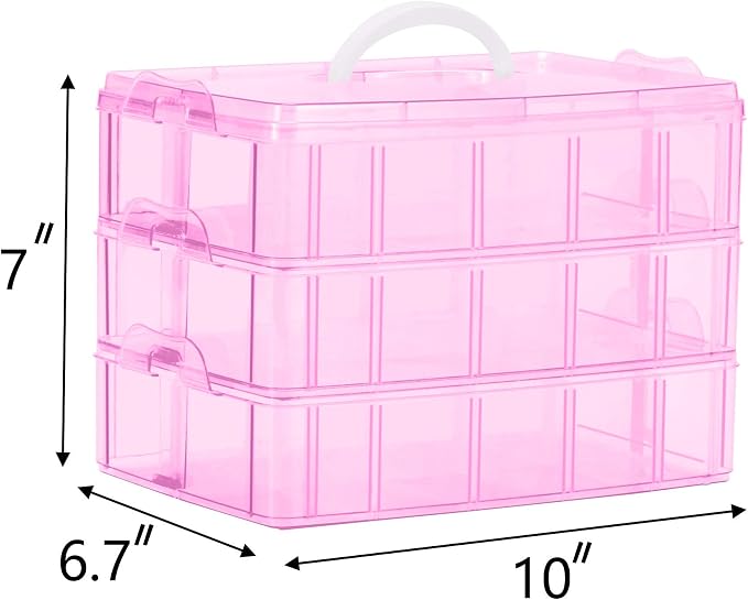 Sooyee Bead Organizer, 3-Tier Craft Organizers and Storage, Stackable Storage - Image 6