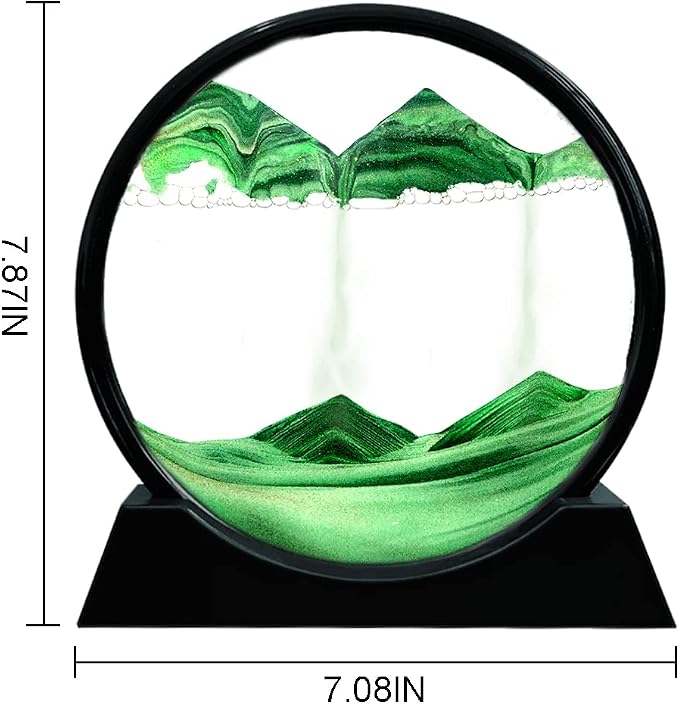 Muyan Moving Sand Art Picture Sandscapes in Motion Round Glass 3D Deep Sea Sand - Image 2